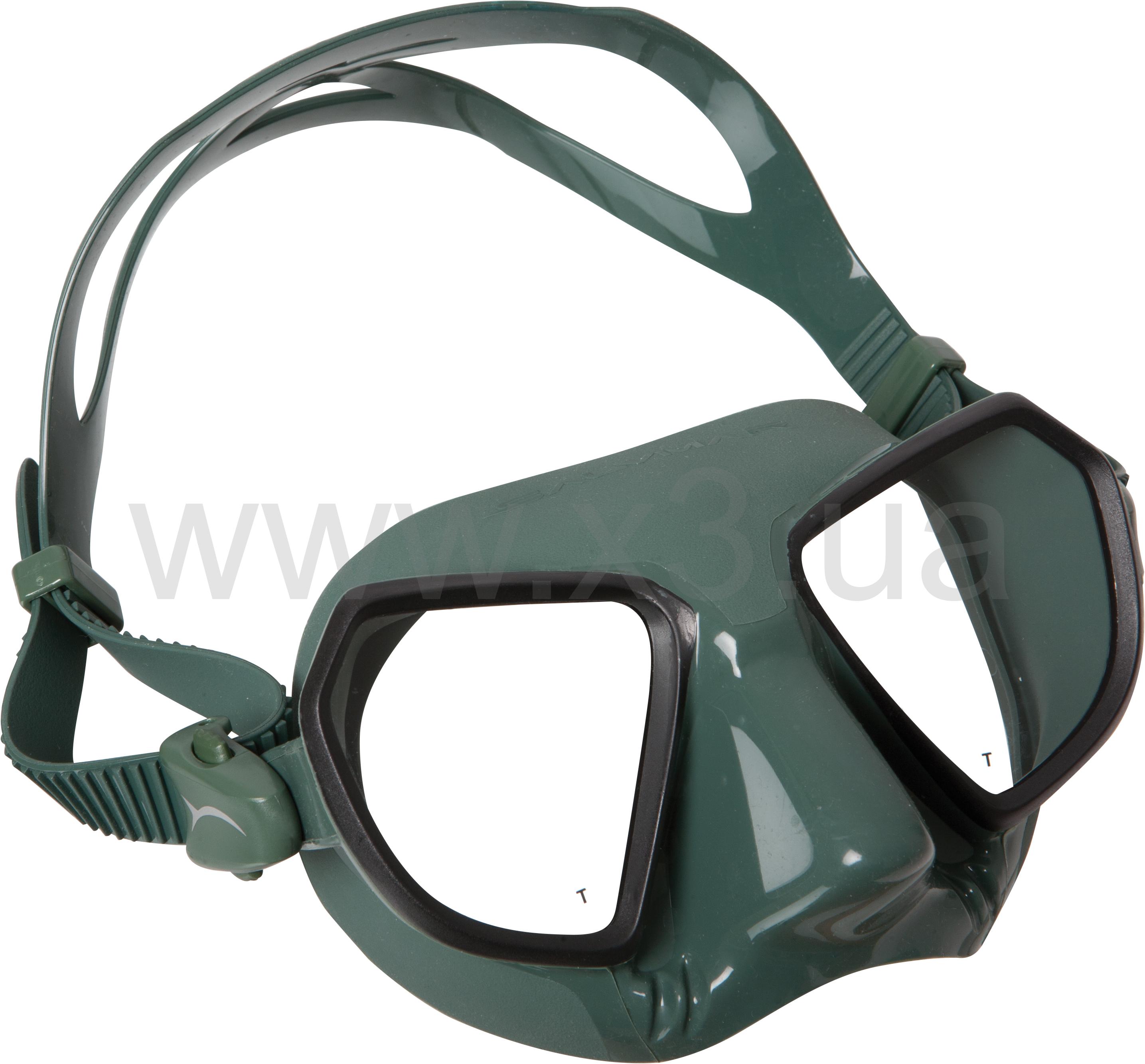 SALVIMAR NOAH GREEN -BLACK (двустёкольная, зелёный силикон, черное обрамление стёкол)