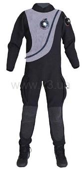 PINNACLE Сухой гидрокостюм Black Ice сжатый неопрен, передняя молния