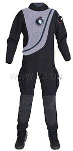 PINNACLE Сухой гидрокостюм Black Ice сжатый неопрен, передняя молния