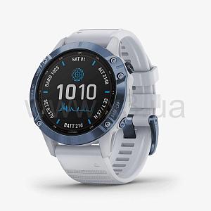 GARMIN fenix 6 Pro Solar Cobalt Blue with Whitestone Band