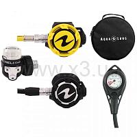 AQUALUNG Комплект для дайвинга регулятор HELIX PRO DIN и октопус, манометр, сумка (RC129003)