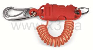 BEST DIVERS Retractor SMART COIL Vela, carabiner s. steel 70 mm RED AI0224SR