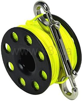 BEST DIVERS FINGER REEL YELLOW LINE 1,5 mm BRASS CARABINERN ML0057YL