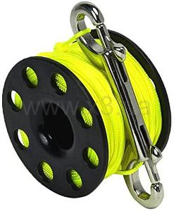BEST DIVERS FINGER REEL YELLOW LINE 1,5 mm BRASS CARABINERN ML0057YL
