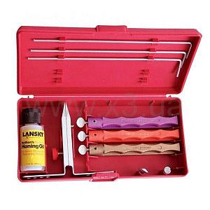 LANSKY Точильная система набор 3 камня: крупной(фиолетовый), средней(красный),мелкой(коричневый) зернист.