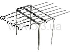 КЕМПИНГ Набор из 6 шампуров с подставкой ZDBQ-807